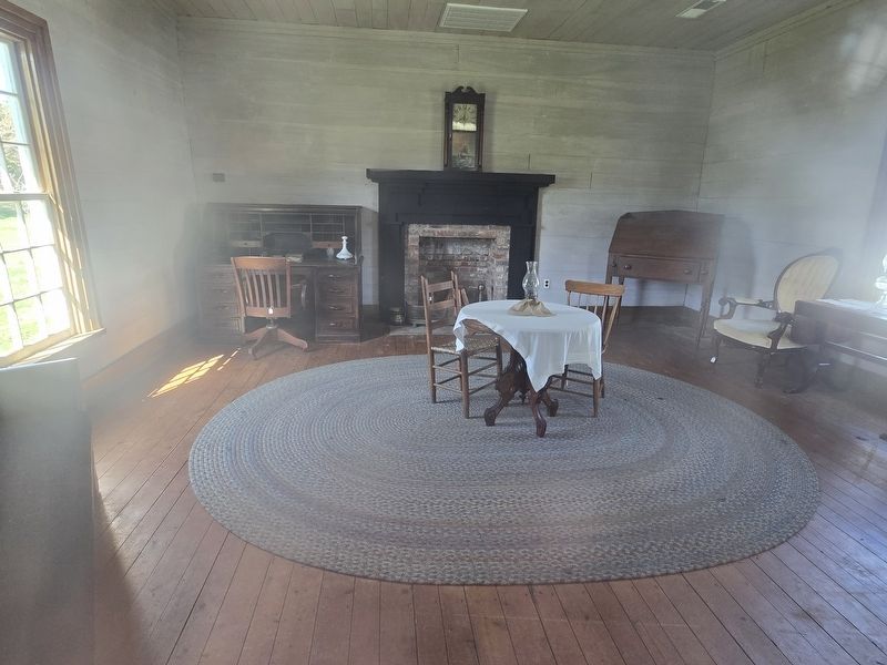 Restored Law Office interior through the front window image. Click for full size.