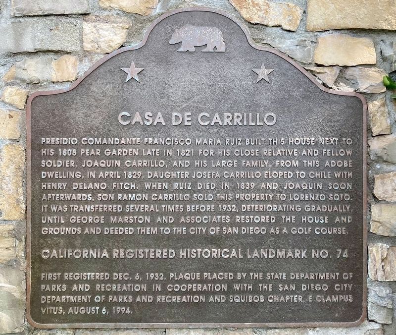 Casa de Carrillo Marker image. Click for full size.