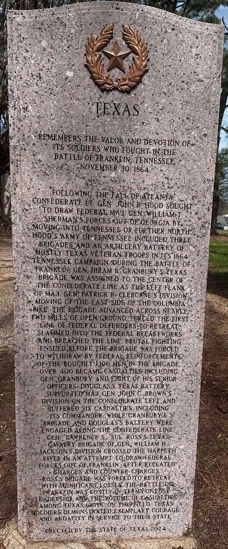 Texas Monument (front) image. Click for full size.