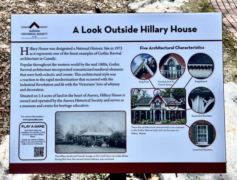 A Look Outside Hillary House Marker. Click for full size. A Look Outside Hillary House Marker image. Click for full size.
