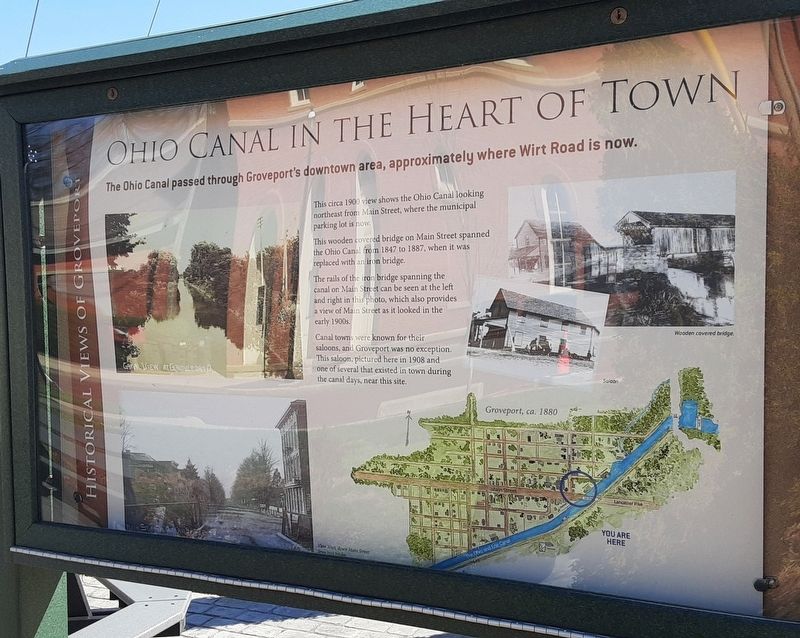 Ohio Canal in the Heart of Town Marker. Click for full size. Ohio Canal in the Heart of Town Marker image. Click for full size.