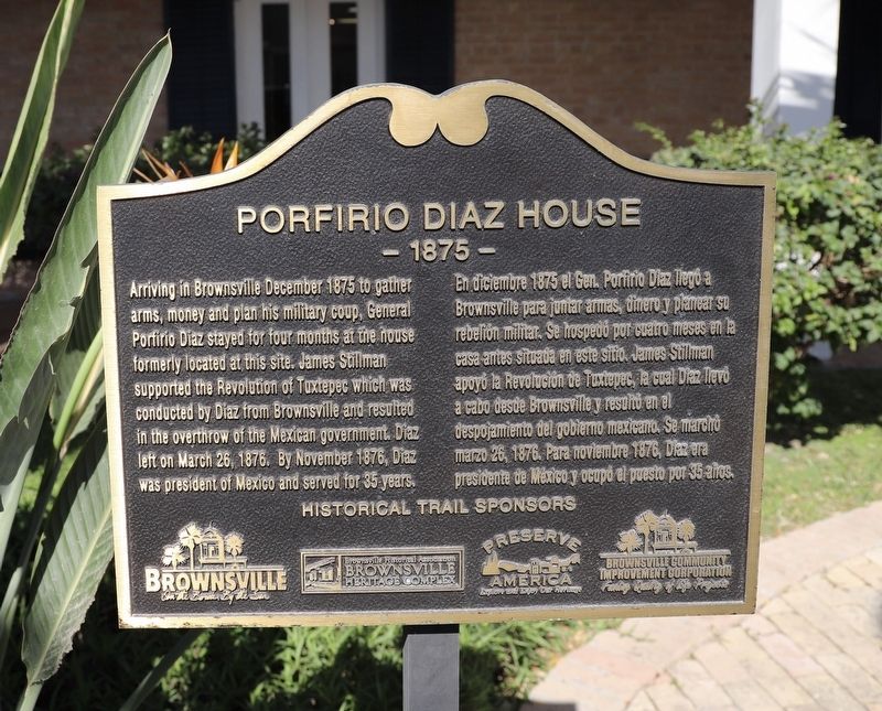 Porfirio Diaz House Marker image. Click for full size.