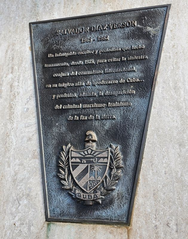 Salvador Diaz-Versón Marker. Click for full size. Salvador Diaz-Versón Marker image. Click for full size.