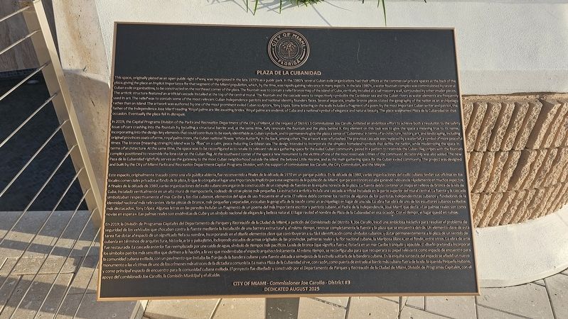 Plaza de la Cubanidad Marker. Click for full size. Plaza de la Cubanidad Marker image. Click for full size.
