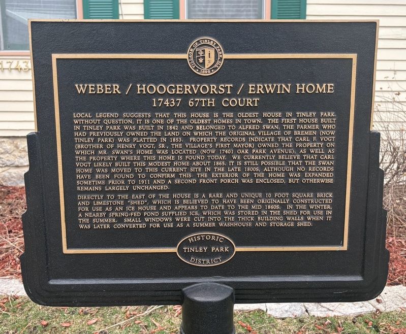 Weber/Hoogervorst/Erwin Home Marker. Click for full size. Weber/Hoogervorst/Erwin Home Marker image. Click for full size.