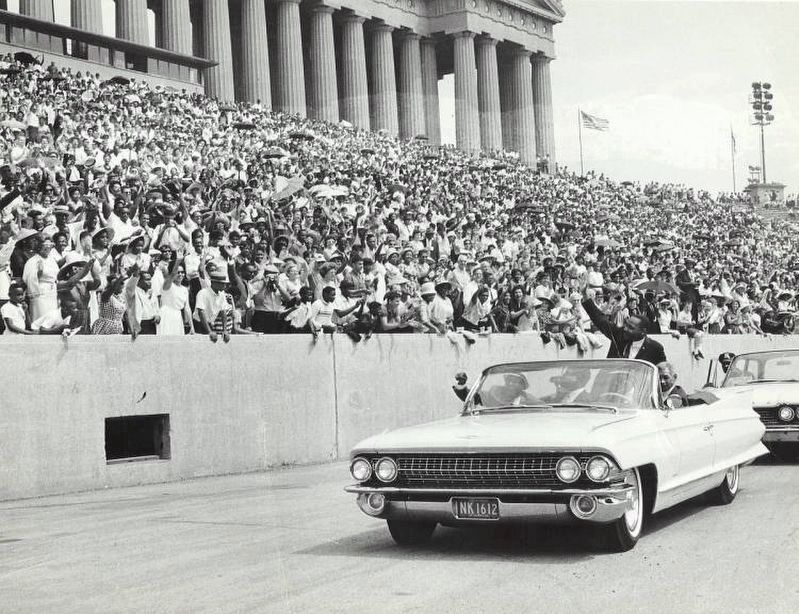 Martin Luther King, Jr. at Soldier Field (1966). Click for full size. Martin Luther King, Jr. at Soldier Field (1966) image. Click for full size.