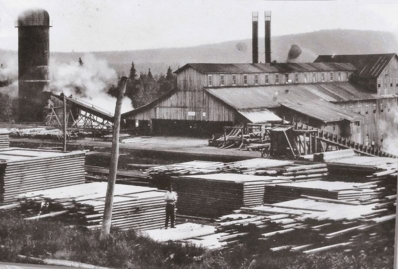 Marker detail: Le Moulin Blue River Lumber / Blue River Lumber Mill image. Click for full size.