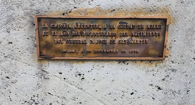 General D. Jos� de San Mart�n (Bottom Plaque) image. Click for full size.
