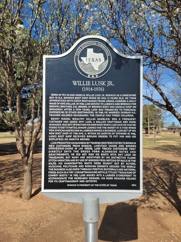 Willie Lusk Jr. Marker. Click for full size. Willie Lusk Jr. Marker image. Click for full size.