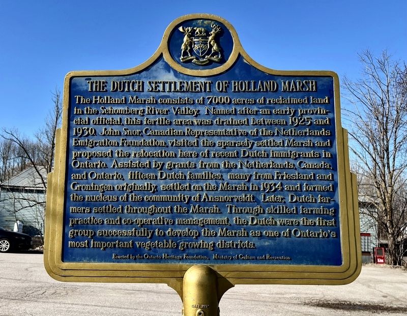 The Dutch Settlement of Holland Marsh Marker image. Click for full size.