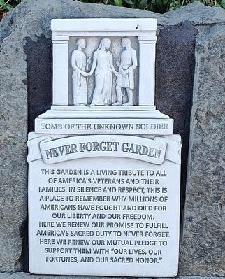 Never Forget Garden Marker image. Click for full size.