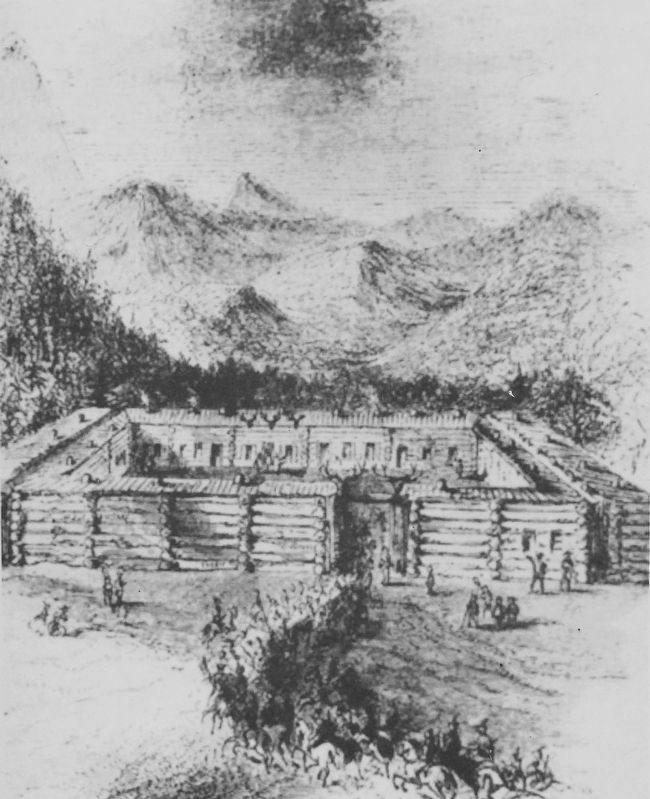 Marker detail: 1853 Sketch of Fort Massachusetts image. Click for full size.