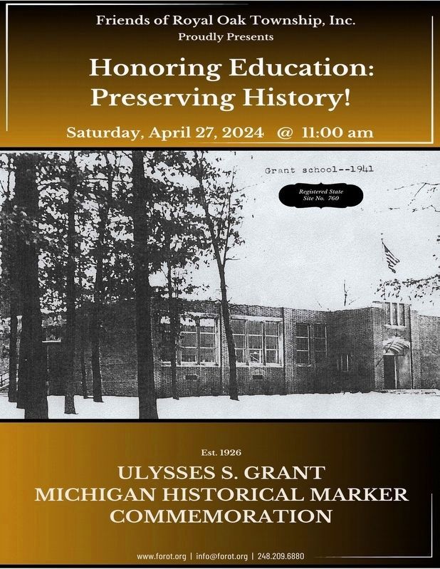 Ulysses S. Grant Historical Dedication Program, April 27, 2024.. Click for full size. Ulysses S. Grant Historical Dedication Program, April 27, 2024. image. Click for full size.