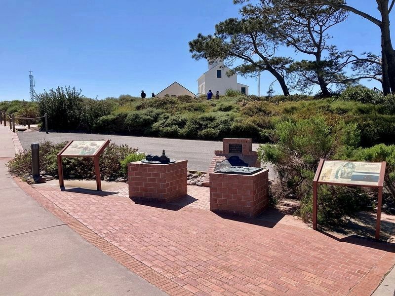 Point Loma Lighthouse and Marker. Click for full size. Point Loma Lighthouse and Marker image. Click for full size.