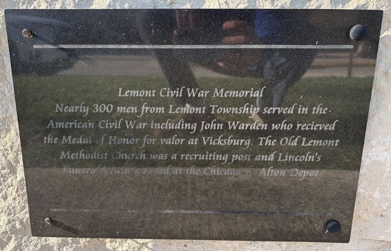 Lemont Civil War Memorial. Click for full size. Lemont Civil War Memorial image. Click for full size.