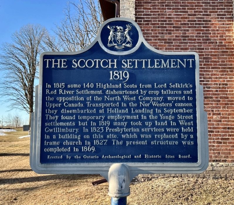 The Scotch Settlement Marker. Click for full size. The Scotch Settlement Marker image. Click for full size.