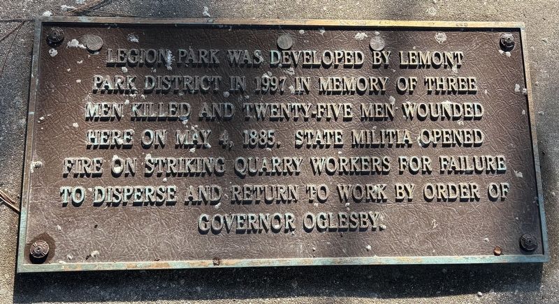 Legion Park Marker. Click for full size. Legion Park Marker image. Click for full size.