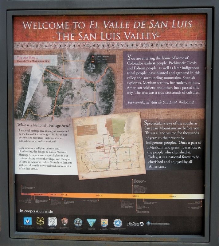 Welcome to <i>El Valle de San Luis</i> Marker image. Click for full size.