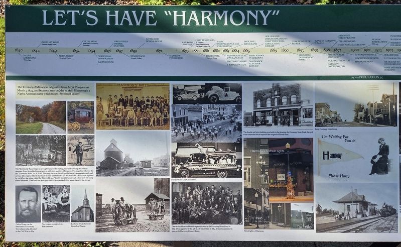 Harmony Through the Years Marker. Click for full size. Harmony Through the Years Marker image. Click for full size.