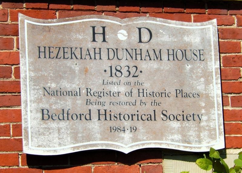 Hezekiah Dunham House Marker. Click for full size. Hezekiah Dunham House Marker image. Click for full size.