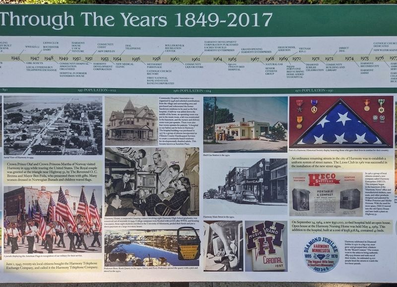 Harmony Through the Years Marker. Click for full size. Harmony Through the Years Marker image. Click for full size.