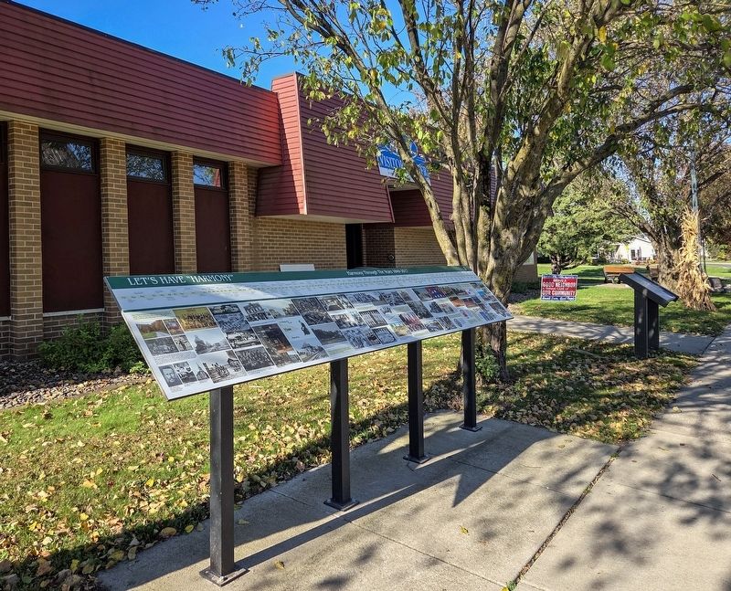 Harmony Through the Years Marker in front of the Harmony Visitor and History Center. Click for full size. Harmony Through the Years Marker in front of the Harmony Visitor and History Center image. Click for full size.