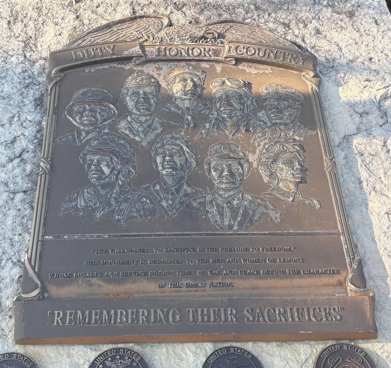 Lemont Veterans Memorial plaque. Click for full size. Lemont Veterans Memorial plaque image. Click for full size.