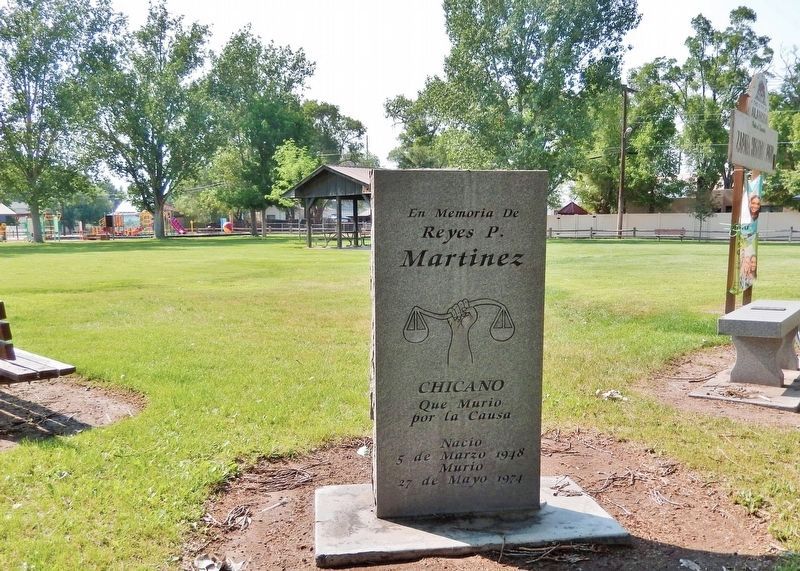 Reyes P. Martinez Memorial<br>(<i>southeast face of memorial</i>) image. Click for full size.