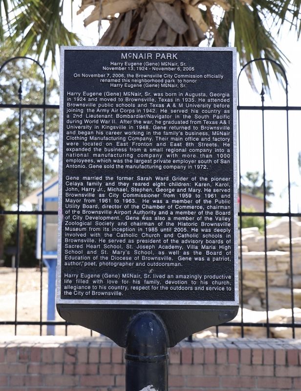 McNair Park Marker. Click for full size. McNair Park Marker image. Click for full size.