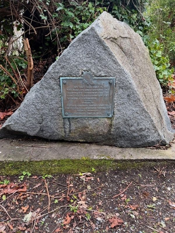 The marker is on a triangular boulder.. Click for full size. The marker is on a triangular boulder. image. Click for full size.