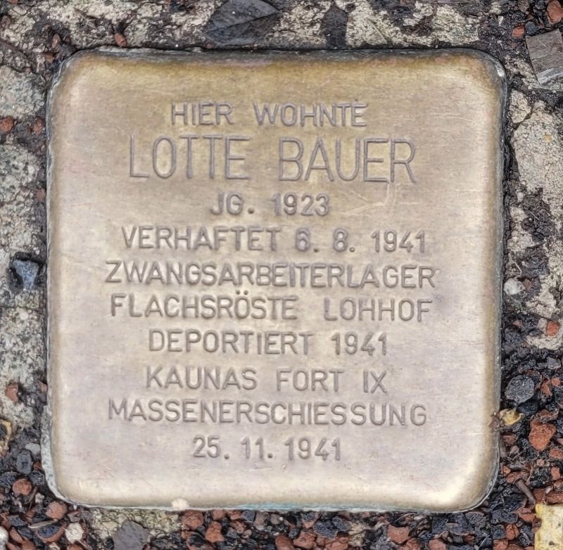 Lotte Bauer Marker. Click for full size. Lotte Bauer Marker image. Click for full size.