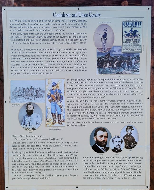 Confederate and Union Calvary Marker image. Click for full size.