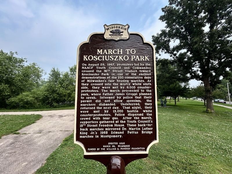 March to Kosciuszko Park Marker. Click for full size. March to Kosciuszko Park Marker image. Click for full size.