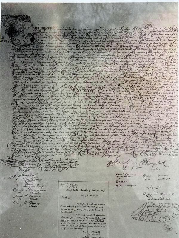Old Braintree Deed inset close up image. Click for full size.
