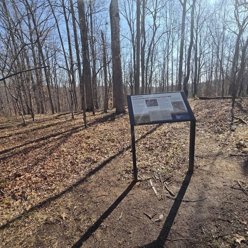 Enslaved Burial Ground at Ford's Mill Marker. Click for full size. Enslaved Burial Ground at Ford's Mill Marker image. Click for full size.