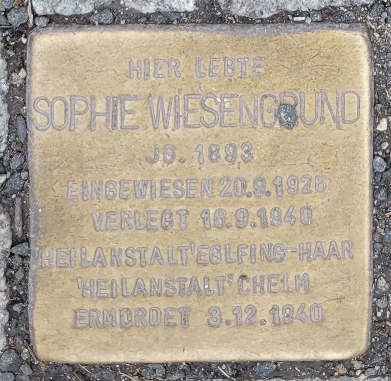 Sophie Wiesengrund Marker. Click for full size. Sophie Wiesengrund Marker image. Click for full size.