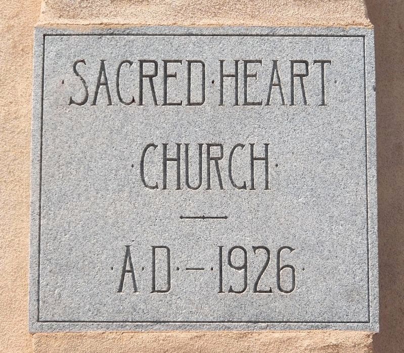 Sacred Heart Catholic Church Cornerstone. Click for full size. Sacred Heart Catholic Church Cornerstone image. Click for full size.