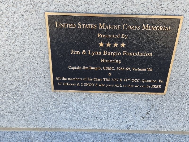 United States Marine Corps Memorial Dedication plaque image. Click for full size.
