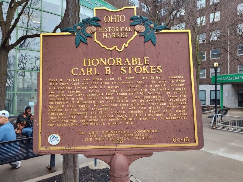 Honorable Carl B. Stokes Marker. Click for full size. Honorable Carl B. Stokes Marker image. Click for full size.