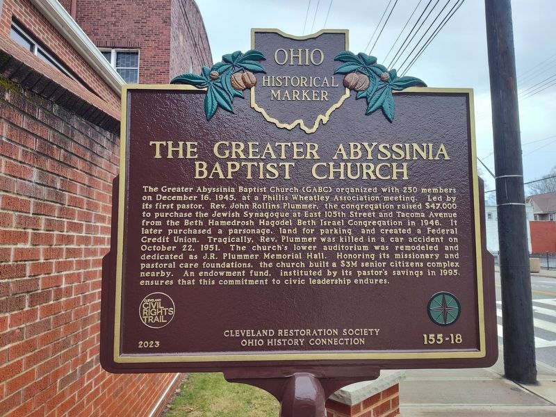 The Greater Abyssinia Baptist Church Marker. Click for full size. The Greater Abyssinia Baptist Church Marker image. Click for full size.