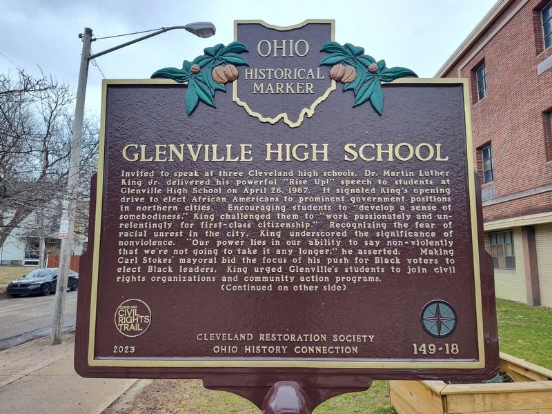 Glenville High School Marker, Side One image. Click for full size.