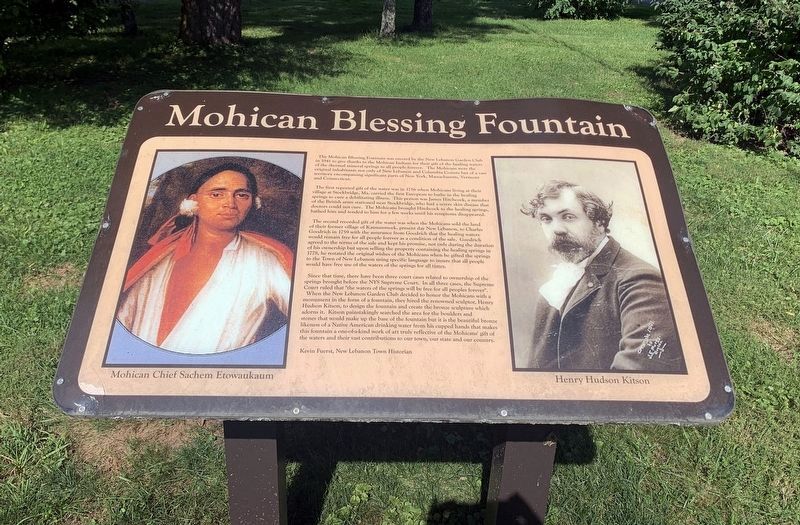 Mohican Blessing Fountain Marker image. Click for full size.