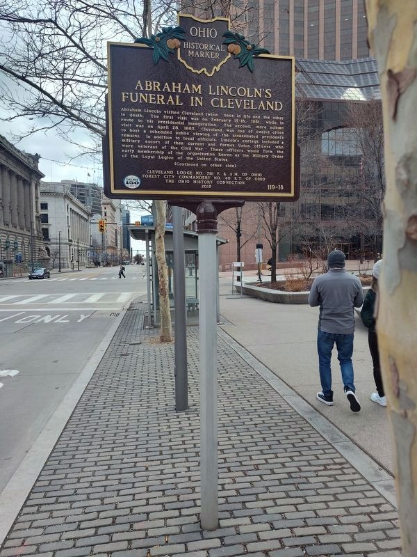 Abraham Lincoln's Funeral in Cleveland Marker image. Click for full size.