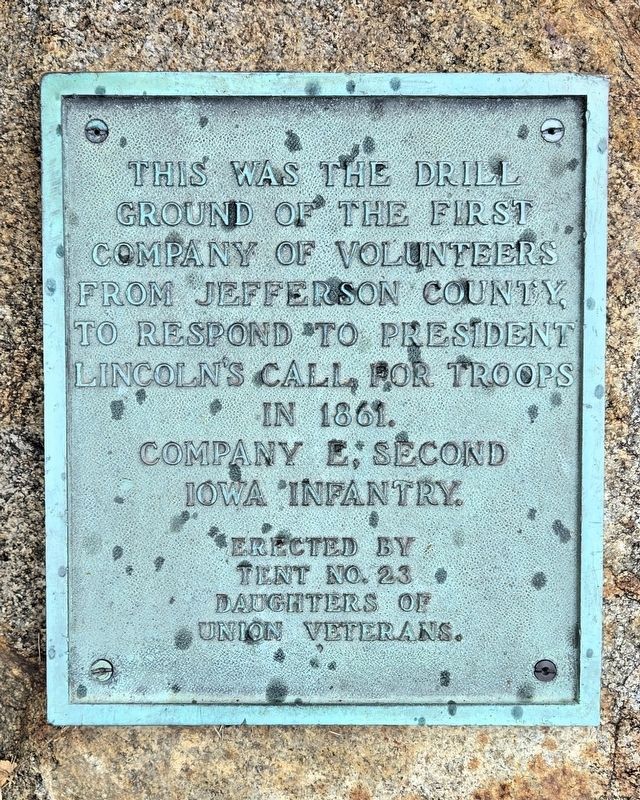 First Company of Jefferson County Civil War Volunteers Drill Ground Marker. Click for full size. First Company of Jefferson County Civil War Volunteers Drill Ground Marker image. Click for full size.