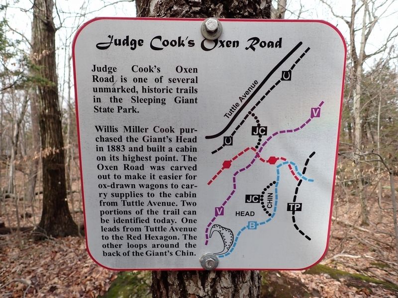 Judge Cook's Oxen Road Marker. Click for full size. Judge Cook's Oxen Road Marker image. Click for full size.