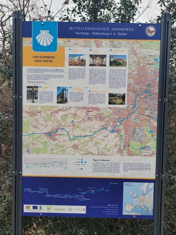 Mittelfränkischer Jakobsweg / Middle Franconian Way of St. James Marker. Click for full size. Mittelfränkischer Jakobsweg / Middle Franconian Way of St. James Marker image. Click for full size.