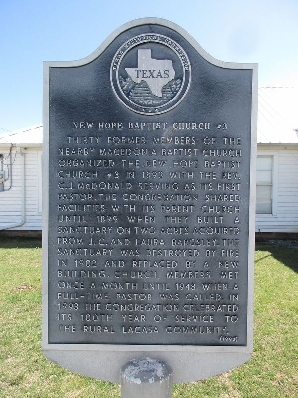New Hope Baptist Church Marker. Click for full size. New Hope Baptist Church Marker image. Click for full size.