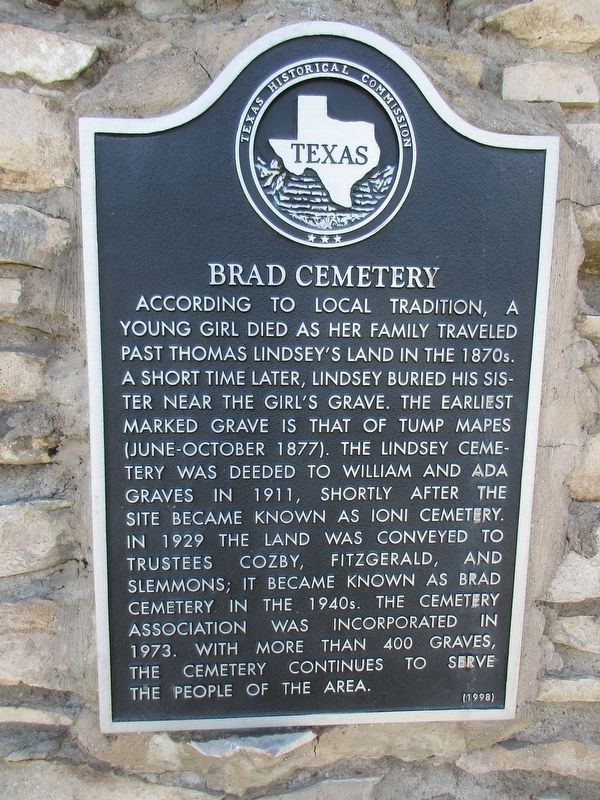 Brad Cemetery Marker image. Click for full size.