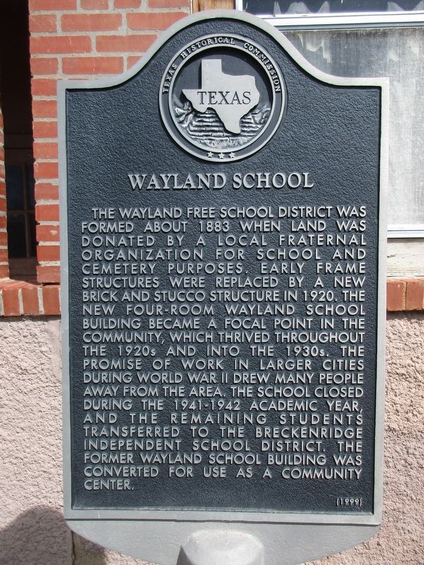 Wayland School Marker. Click for full size. Wayland School Marker image. Click for full size.