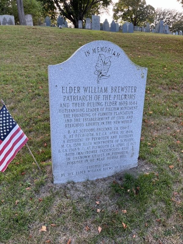 Elder William Brewster Marker. Click for full size. Elder William Brewster Marker image. Click for full size.